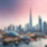 Skyline of Dubai showcasing modern architecture