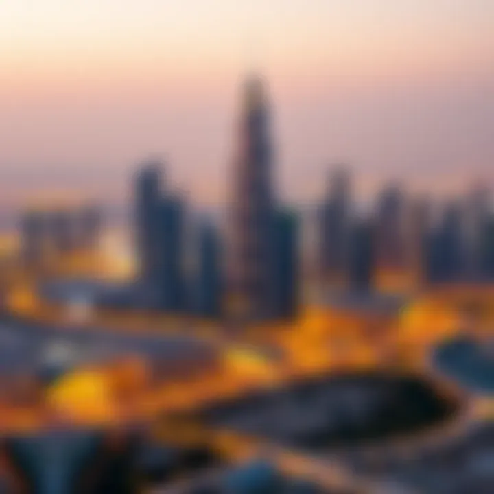 Panoramic view of Dubai skyline featuring Al Futtaim Festival Tower