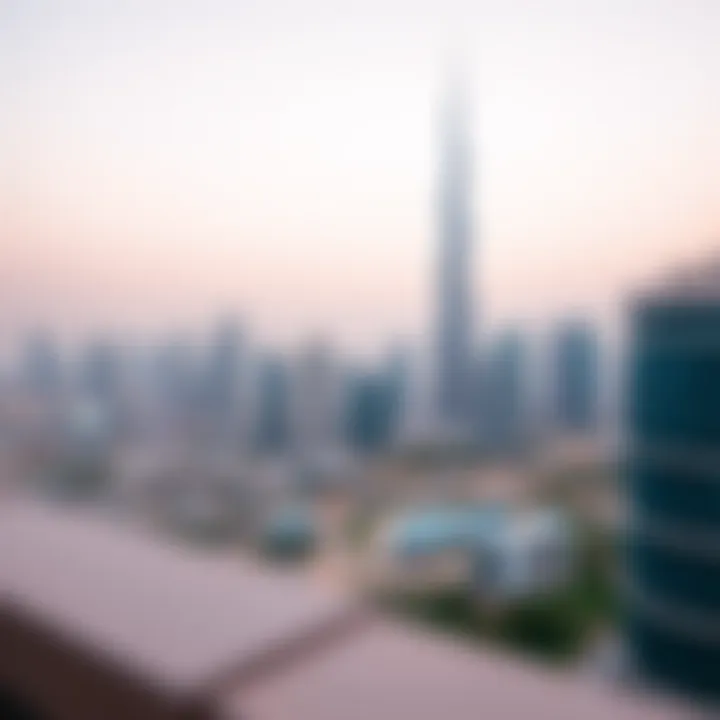 Panoramic view of Dubai skyline featuring Al Habtoor Tower