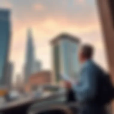 Investors analyzing market potential around Al Habtoor Tower