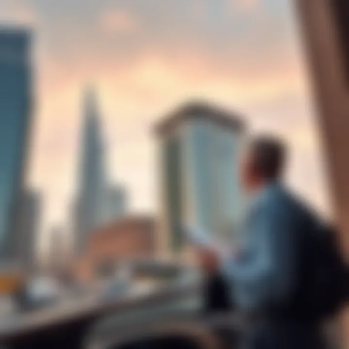 Investors analyzing market potential around Al Habtoor Tower