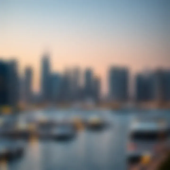 Dubai Marina skyline with Al Majara in focus