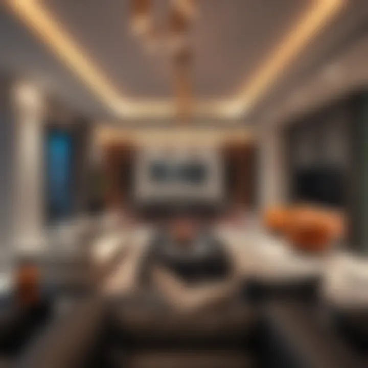 Interior living space in Al Raha Loft with elegant design