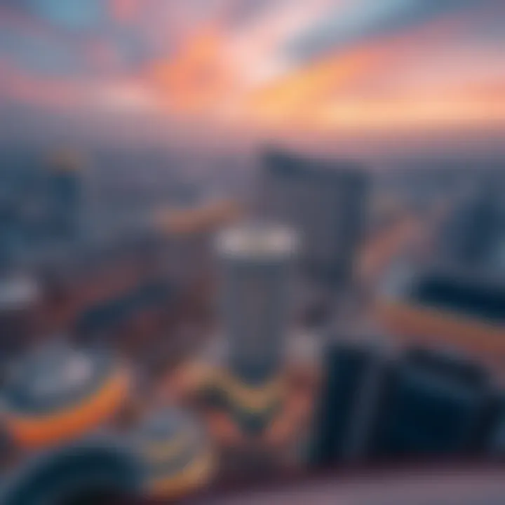 Aerial Perspective of Al Saud Building in Dubai Aerial view of the Al Saud Building and surrounding real estate developments