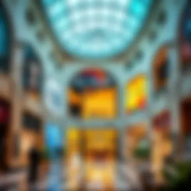 Luxury retail space featuring high-end brands