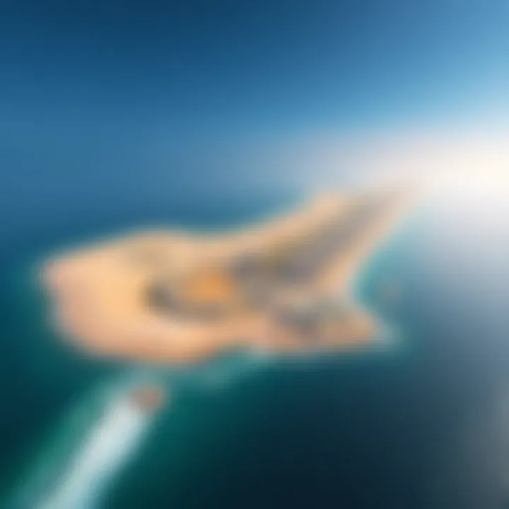 Aerial view showcasing the coastline and development potential of Alkhan Beach