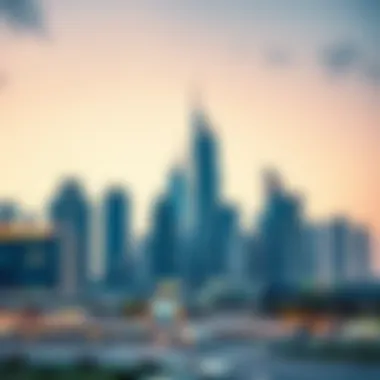 A serene view of a modern UAE skyline at dusk, showcasing architectural beauty and urban safety.