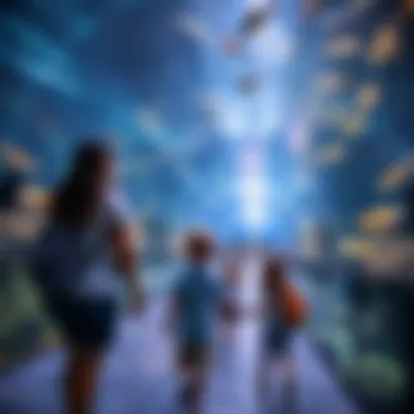 Exploring the Atlantis Aquarium Family exploring the aquarium at Atlantis