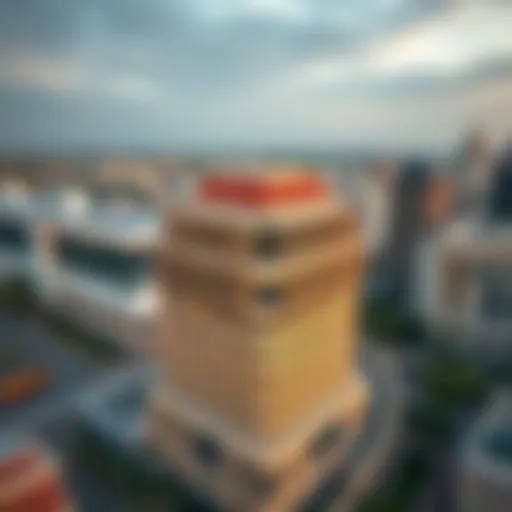 Aerial view of Bay Square Building 1 showcasing its architectural design