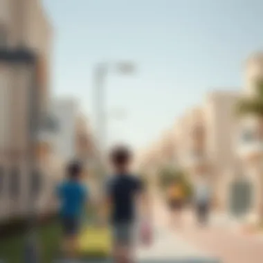 Safety in Family Neighborhoods Safe residential area with children playing