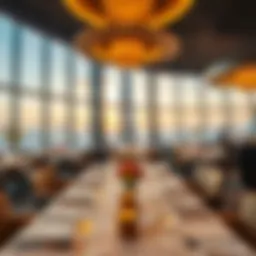 Elegant dining setting with views of the Burj Khalifa