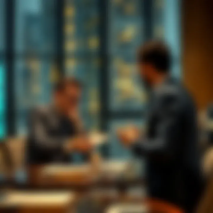 Business professionals engaging in real estate negotiations