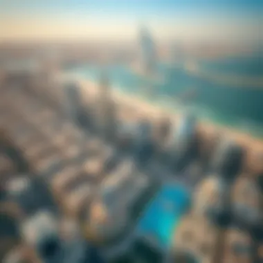 Aerial view demonstrating برج الرند's impact on Dubai's skyline