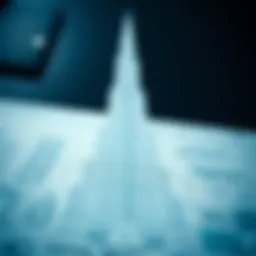 Architectural blueprint of Burj Khalifa highlighting construction phases