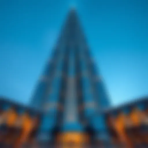 Stunning view of Burj Khalifa from the ground showcasing its architectural grandeur.