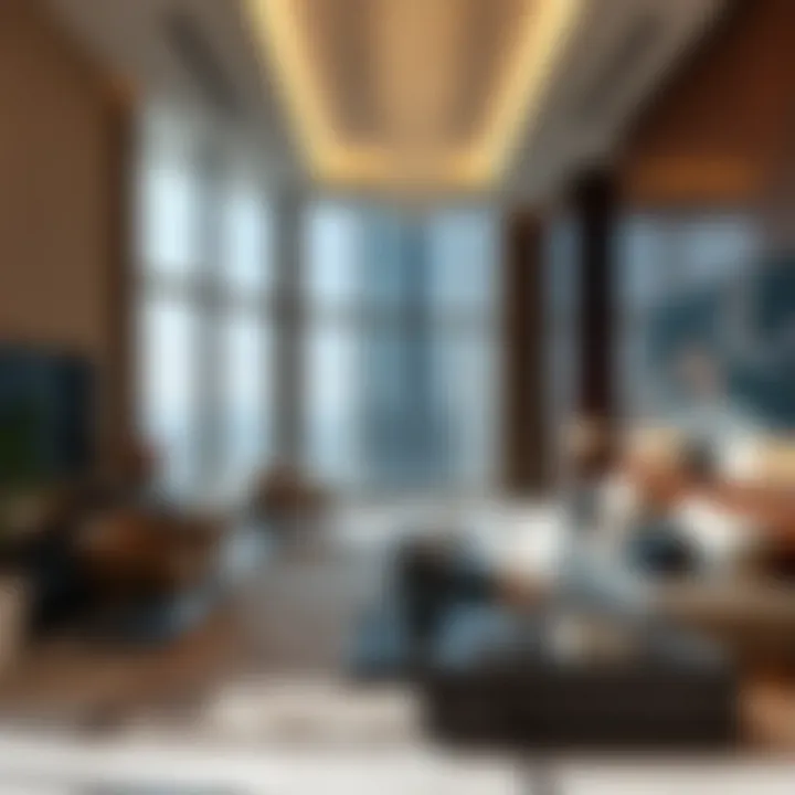 Luxurious Interiors of Burj Khalifa Flats Luxurious interiors of a flat in Burj Khalifa highlighting modern design.