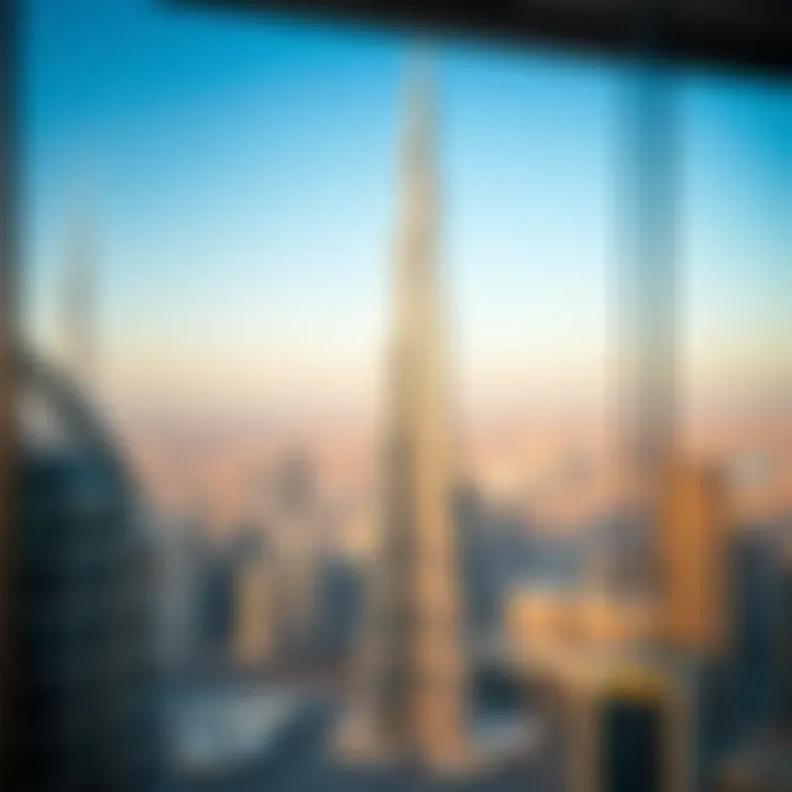 Skyline View from Burj Khalifa Flats Scenic skyline view from a Burj Khalifa flat emphasizing high-rise living.