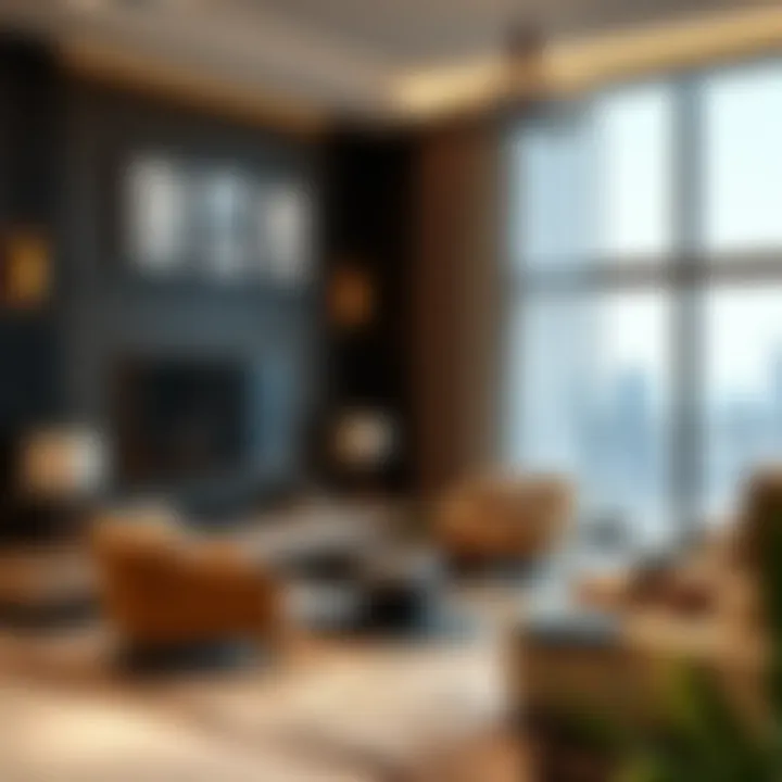 Elegant living area design of Burj Vista Tower 1
