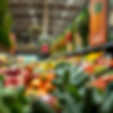 Fresh produce section highlighting local and organic options