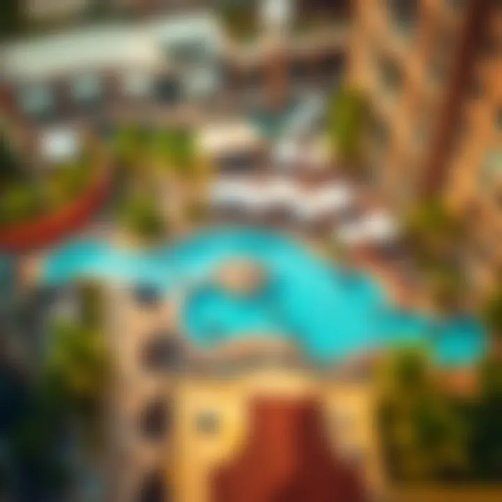 Aerial view capturing the extensive amenities offered at Como Residences Nakheel