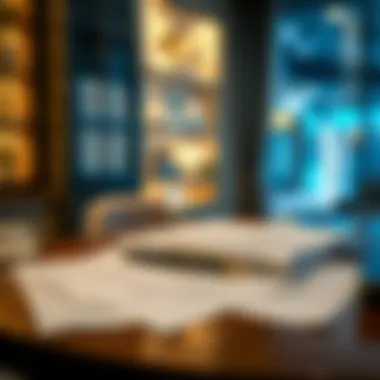 Legal documents and lease agreements on a desk