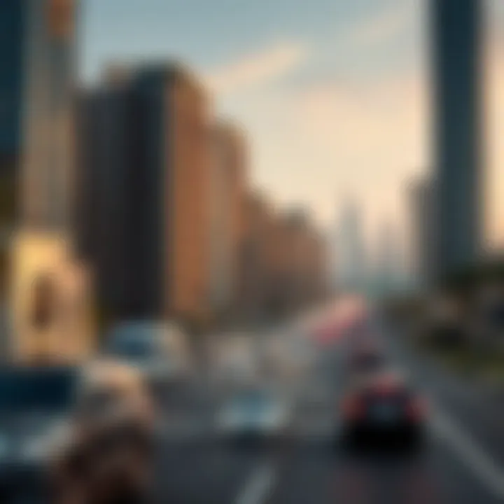 A cityscape of Abu Dhabi showcasing residential and commercial areas