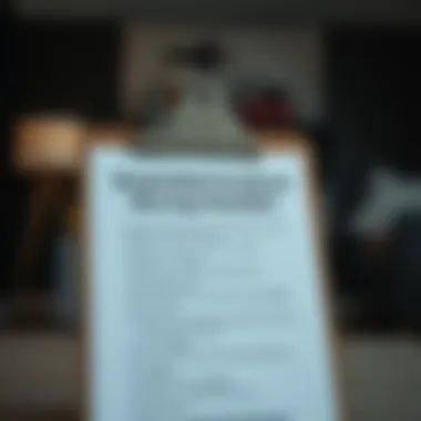 A checklist for furniture moving essentials displayed on a clipboard