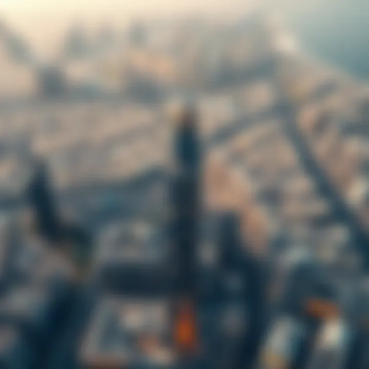 Aerial view of Dubai showcasing the strategic location of Creek Tower