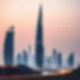 Architectural render of Creek Tower showcasing its unique silhouette against the Dubai skyline