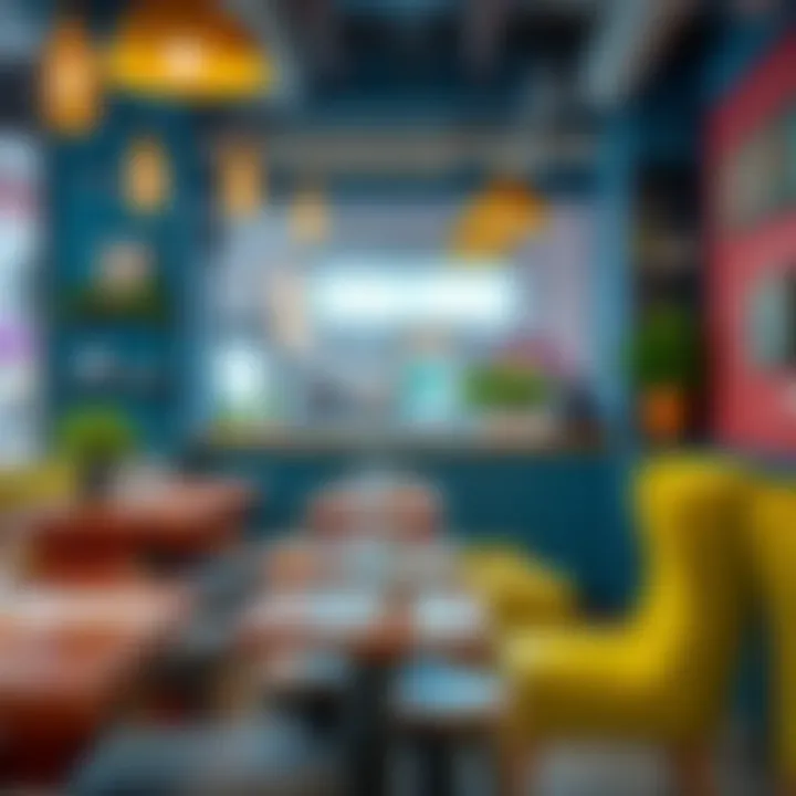 Vibrant casual eatery with colorful decor