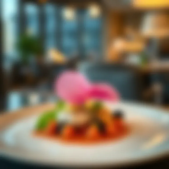 Artfully presented gourmet dish