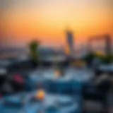 Stunning Rooftop Dining Experience Elegant dining setup at a rooftop restaurant