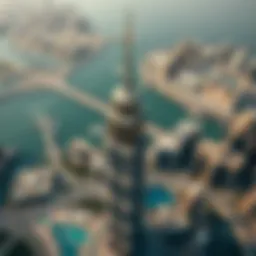 Aerial view showcasing the grandeur of Dubai's tallest building