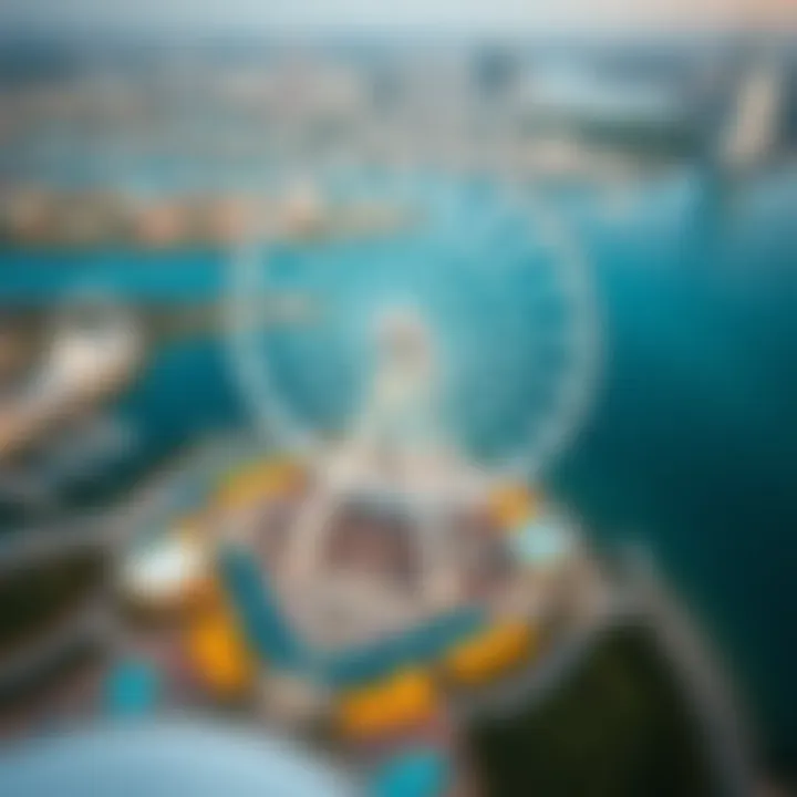 Aerial view of Dubai Eye and surrounding attractions