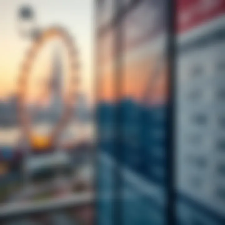 Close-up of Dubai Eye ticket pricing board