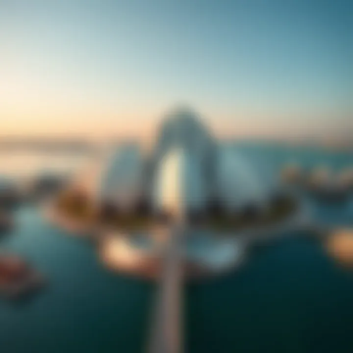 Aerial View of Dubai Lagoon Lotus Stunning aerial view of the Dubai Lagoon Lotus showcasing its architectural beauty