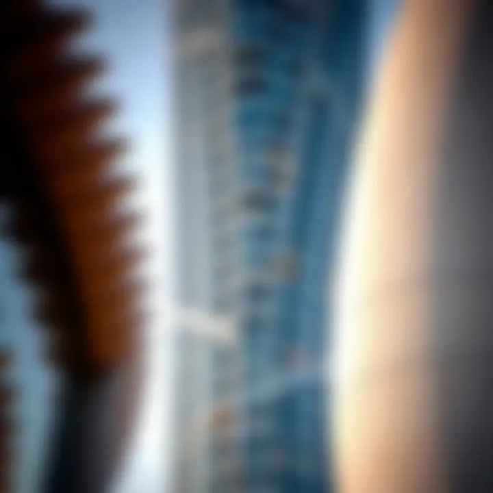 Architectural Details of Dubai Creek Tower Close-up of Dubai Creek Tower's unique architectural details