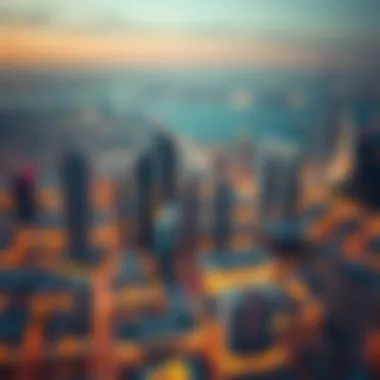 Dubai Skyline Featuring Emaar Developments Aerial view of Dubai skyline highlighting Emaar's properties under development