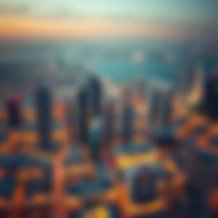 Dubai Skyline Featuring Emaar Developments Aerial view of Dubai skyline highlighting Emaar's properties under development