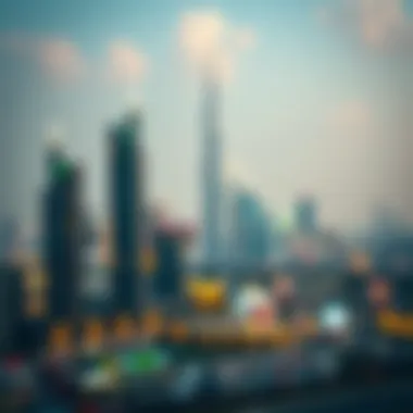 Dubai's Skyline Amidst Holiday Celebrations Overview of Dubai skyline with holiday festivities