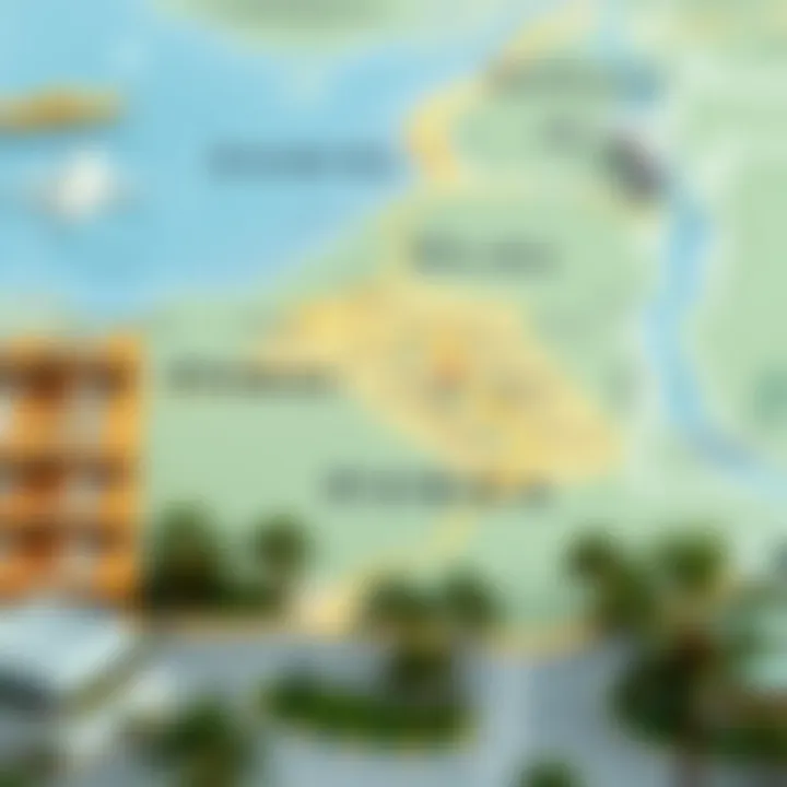 Map highlighting budget-friendly areas in Dubai