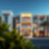 Contemporary Architectural Elegance of Al Dana Villas Exquisite facade of Al Dana Villas showcasing contemporary architecture