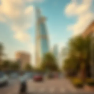 Urban Lifestyle Surrounding Al Warsan Tower Surrounding area of Al Warsan Tower, emphasizing urban lifestyle