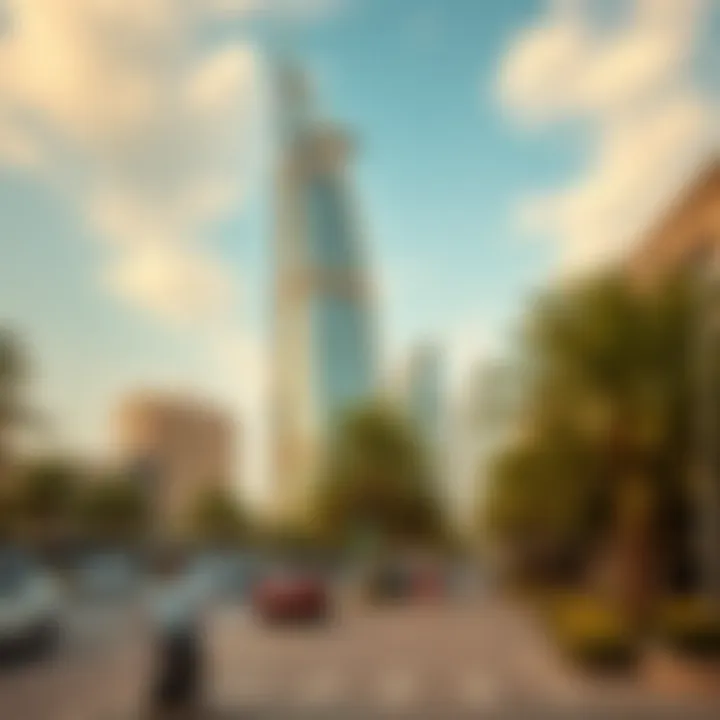 Urban Lifestyle Surrounding Al Warsan Tower Surrounding area of Al Warsan Tower, emphasizing urban lifestyle