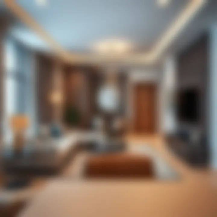 Interior of a stylish apartment in Bur Dubai highlighting contemporary design
