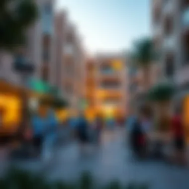 Vibrant community spaces within Arjan highlighting social life