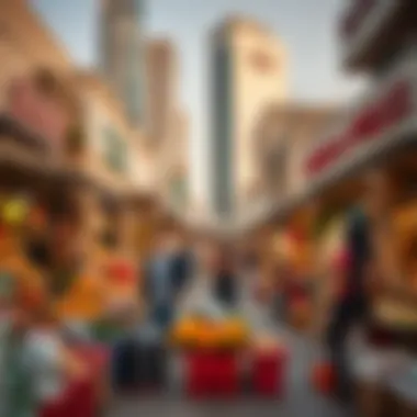Economic Opportunities in Arqoub Jumeirah Vibrant market scene reflecting economic growth in Arqoub Jumeirah