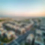 Aerial view of بني ياس شرق showcasing its residential developments