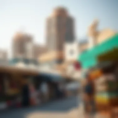 Marketplace in Barsha 3 A bustling marketplace in Barsha 3, highlighting local culture