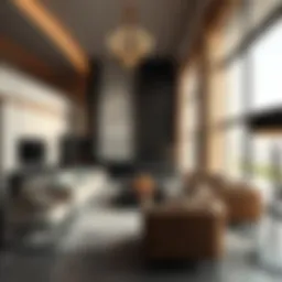 Luxurious living room design showcasing modern furniture